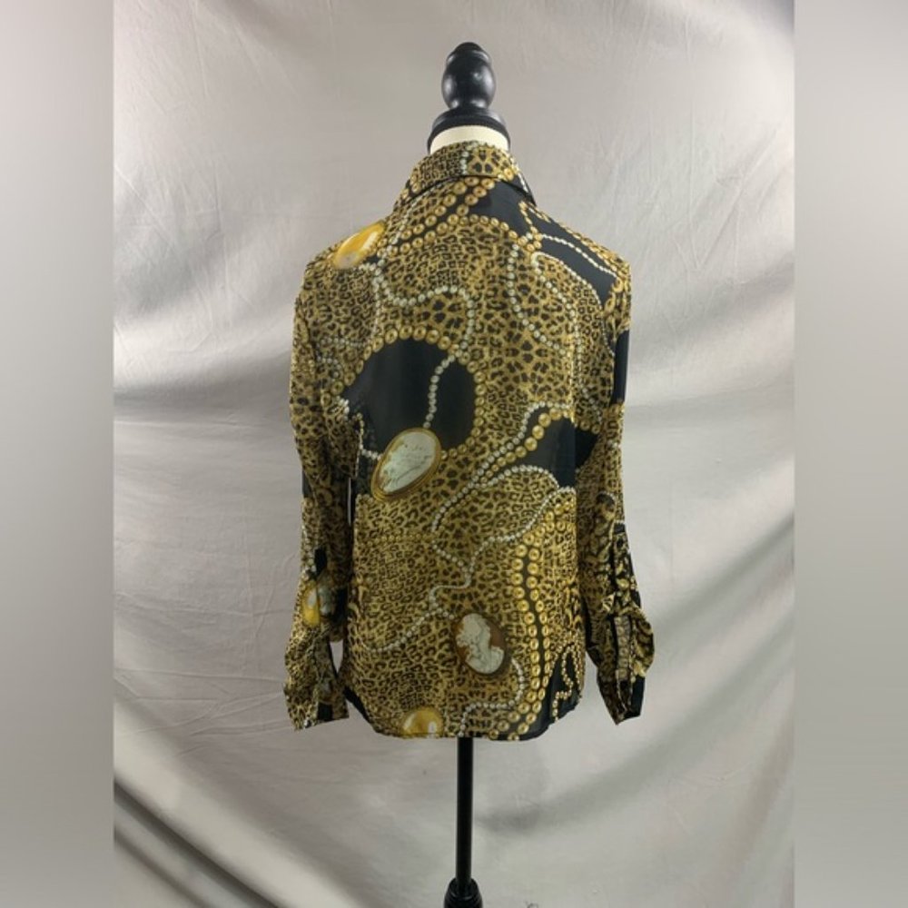 Animal Print Sheer Blouse - Picture 4 of 5